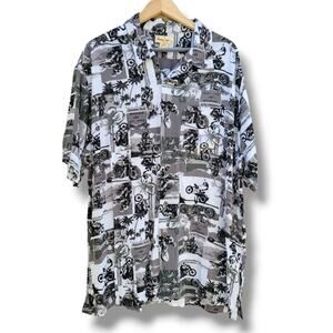 Panama Jack Men’s Motorcycle Club Maui Hawaii Button-Down Shirt Sz XL Rayon